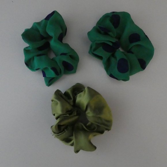 SET OF 10 | Assorted Scrunchies | Various Colors and Patterns - Picture 3 of 4